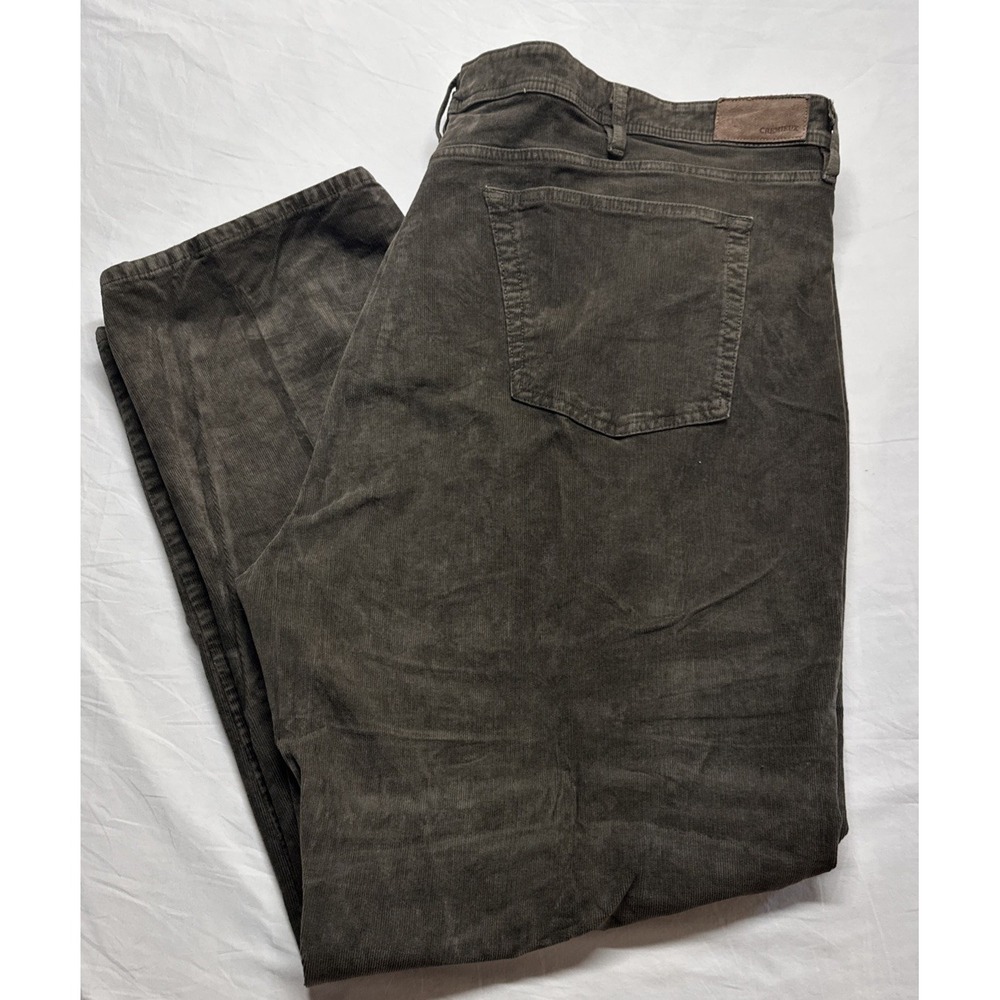 Cremieux Premium Denim Mens 50x32 Straight Corduroy Pants Brown Stretch Casual